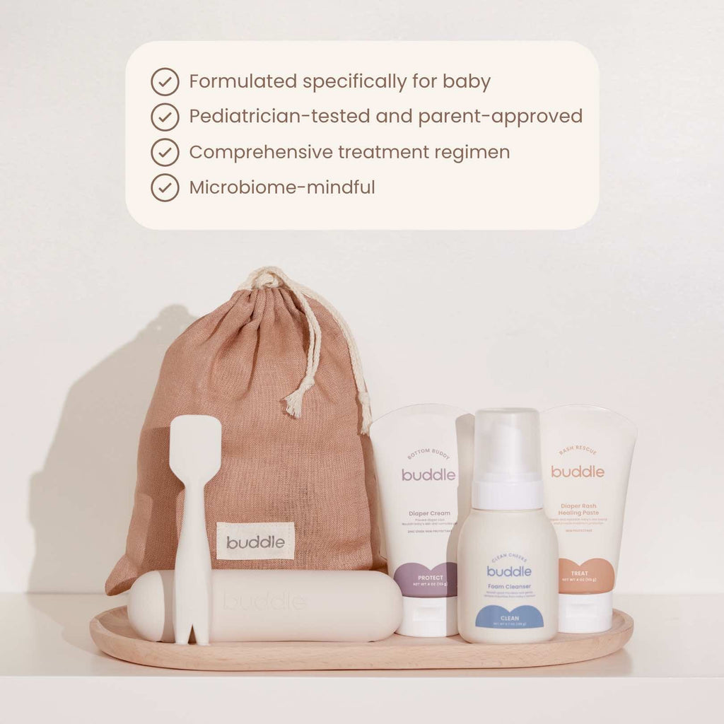 Buddle Diaper Rash System Essentials Kit | Non-Toxic Treatment + Mess-Free Applicator