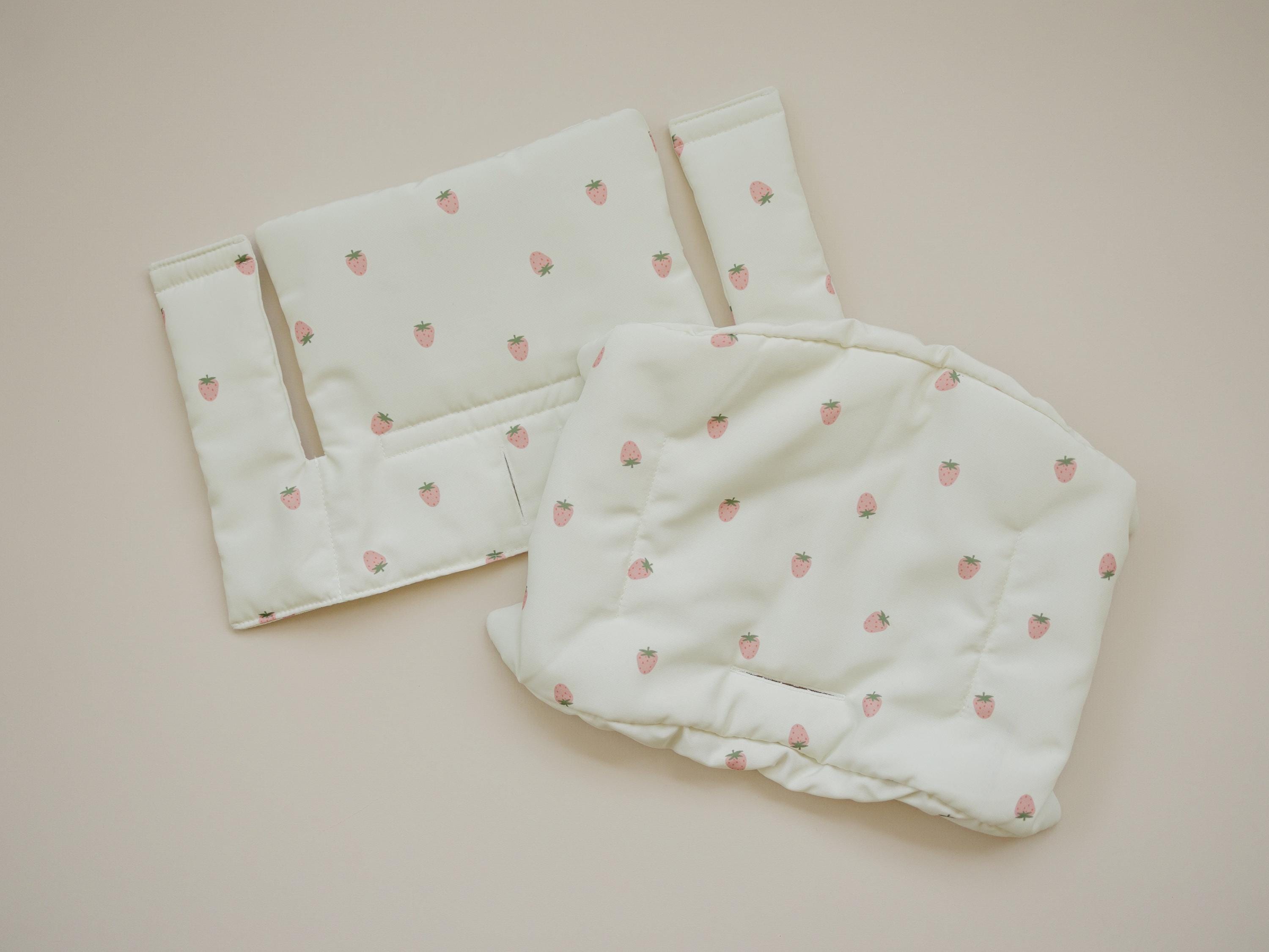 non-toxic highchair cushion for Stokke Tripp Trapp in berry print, wipeable and machine washable