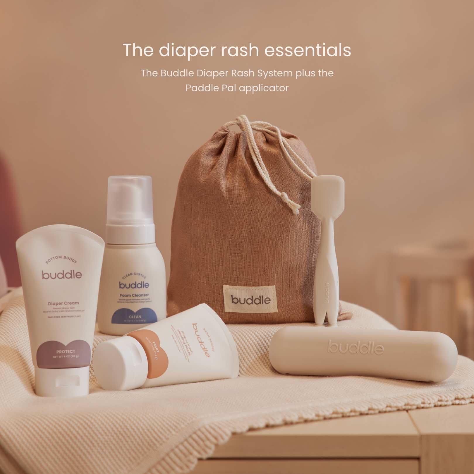 Buddle Diaper Rash Essentials Kit packaging clean baby skincare